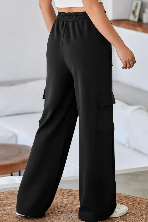 Multi Pockets High Waist Wide Leg Workout Pants