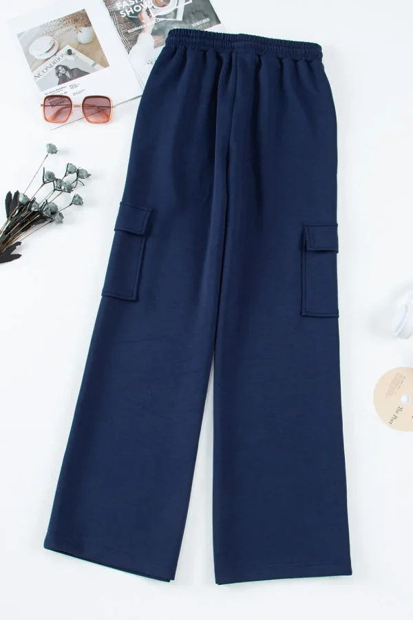 Multi Pockets High Waist Wide Leg Workout Pants