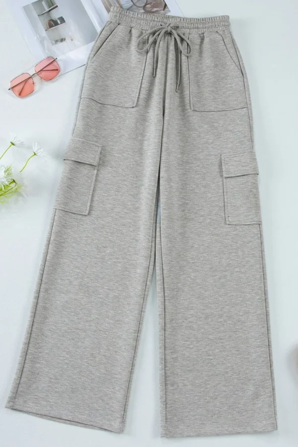 Multi Pockets High Waist Wide Leg Workout Pants