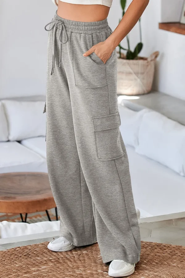Multi Pockets High Waist Wide Leg Workout Pants