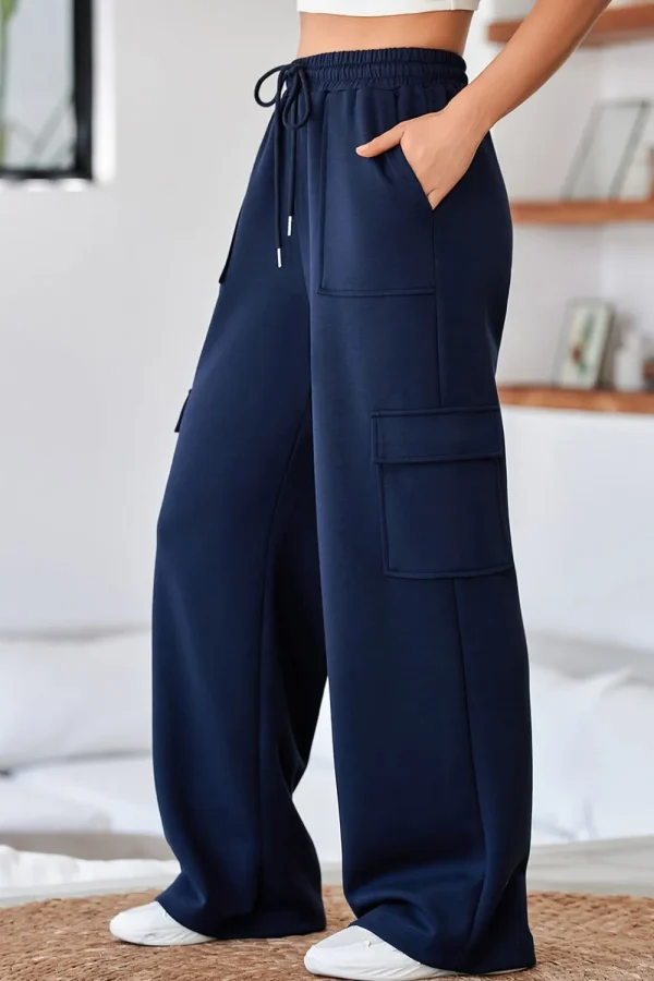 Multi Pockets High Waist Wide Leg Workout Pants