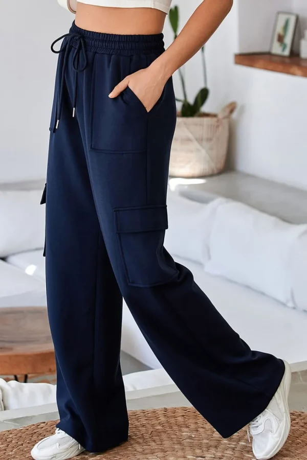 Multi Pockets High Waist Wide Leg Workout Pants