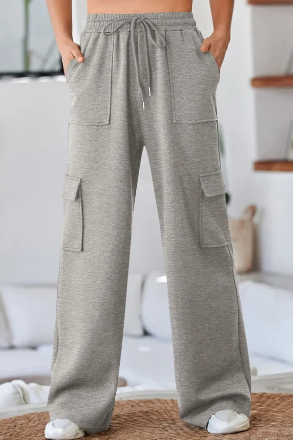 Multi Pockets High Waist Wide Leg Workout Pants