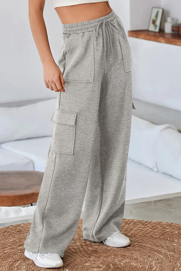 Multi Pockets High Waist Wide Leg Workout Pants